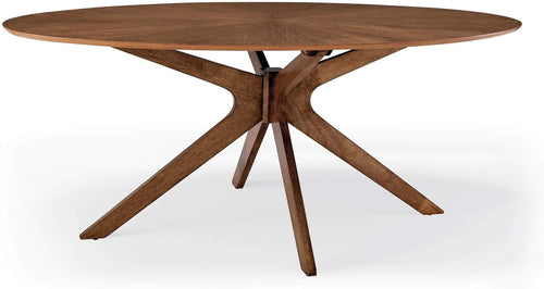 Crossroads 71" Oval Wood Dining Table, Walnut