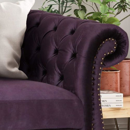 3-seater Purple Velvet Sofa