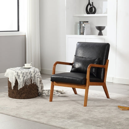 Modern Accent Chair, Solid Wood Padding Lounge Armchairs With One