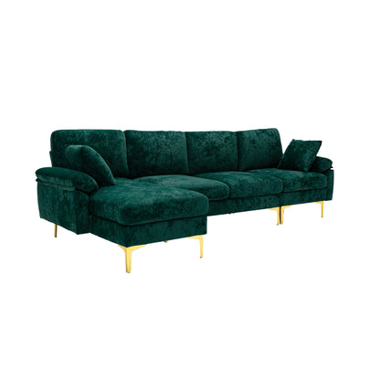 U-shape sectional sofa  with Ottoman , Reversible Sofa Couch for