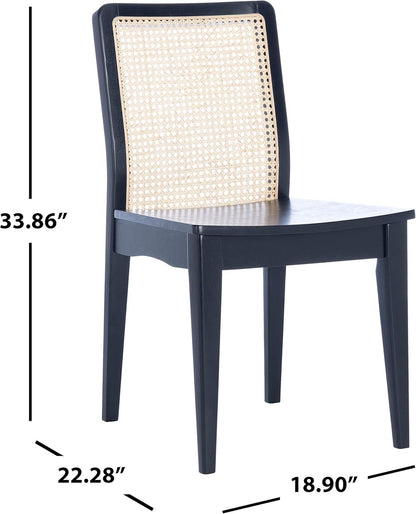 Home Collection Benicio Black/Natural Rattan Dining Chair (Set of 2)