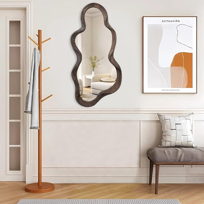 Unique Cloud Wood Frame Asymmetrical Mirrors for Wall A Modern