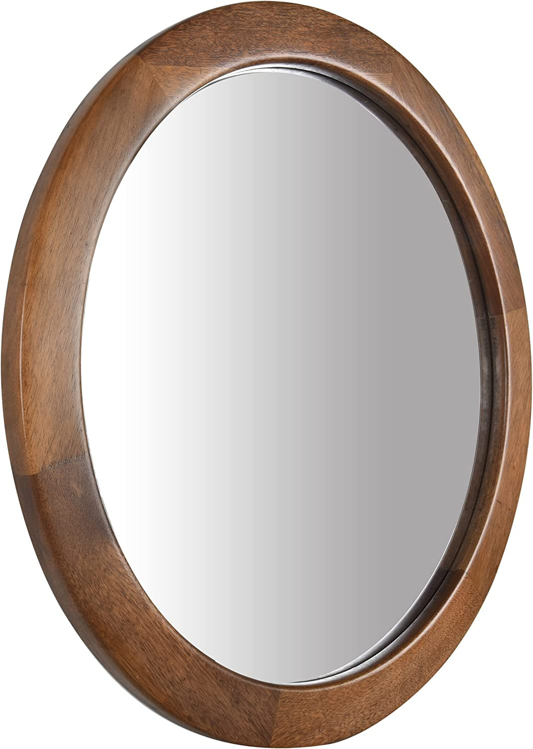 Rustic Wooden Wall Mirror, Walnut Frame