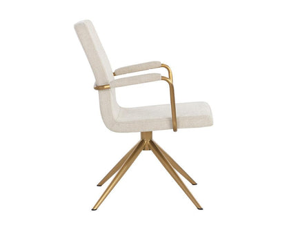 Hilda Swivel Dining Armchair - Chacha Cream