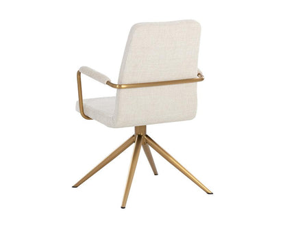 Hilda Swivel Dining Armchair - Chacha Cream