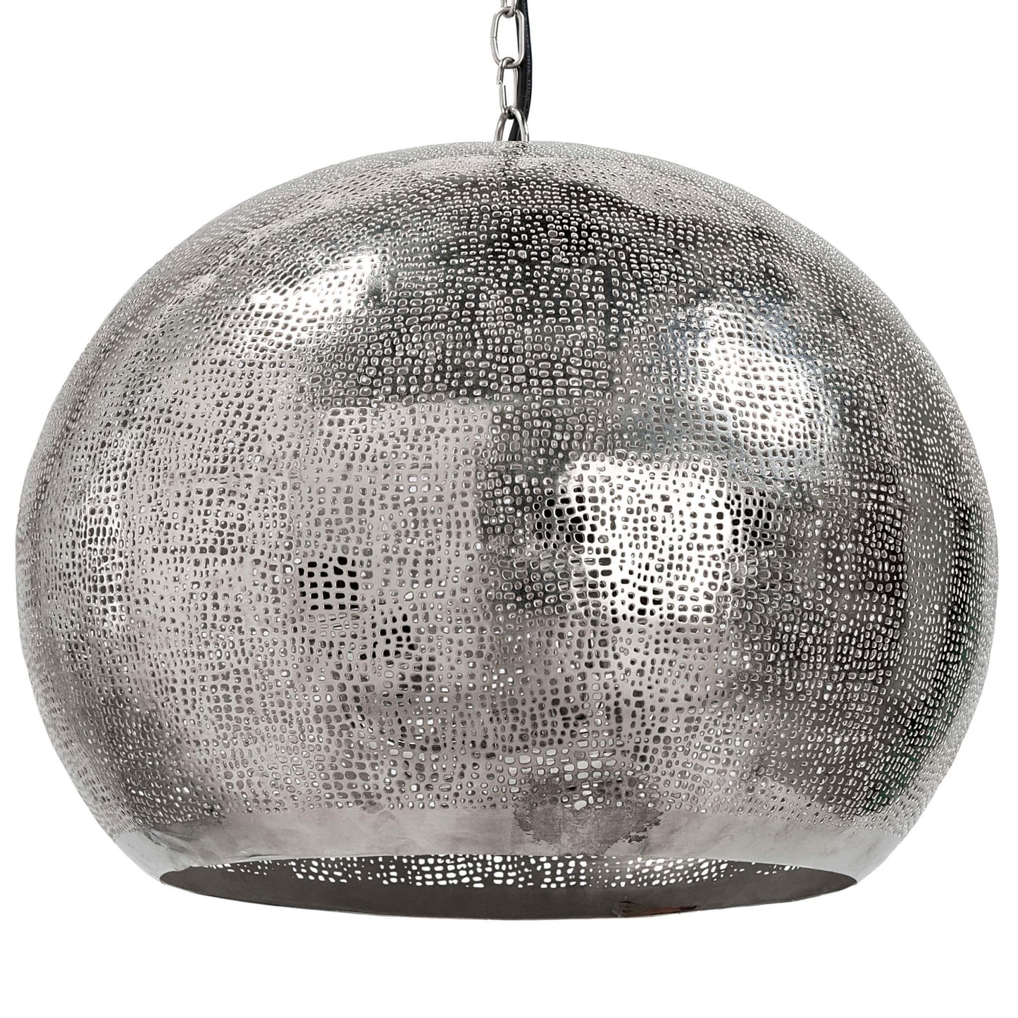 Pierced Metal Sphere Pendant (Polished Nickel)