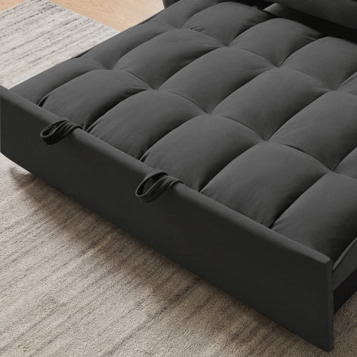 Modern Velvet Loveseat Futon Sofa Couch W  Pullout Bed,Small Love Seat