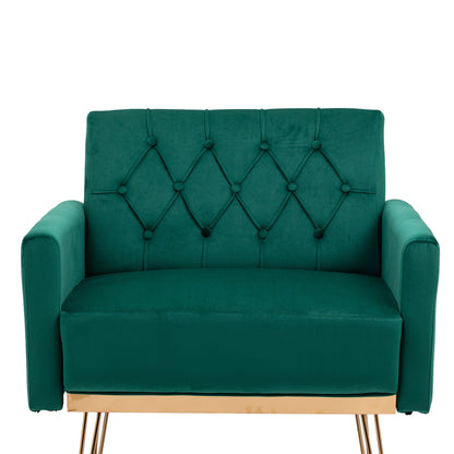 Velvet Armchair Single Sofa Modern Tufted Upholstered Side Reading