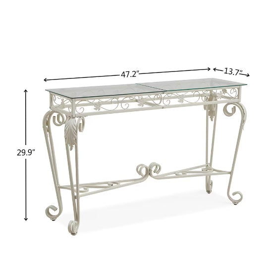 Modern Tempered Glass Metal Frame Table Table