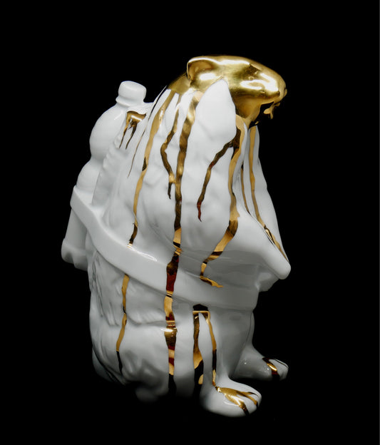 Sculpture Marmot Gold Porcelain Edition by SWEETLOVE