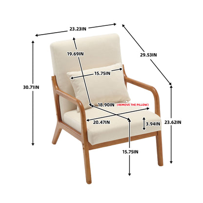 Modern Accent Chair, Solid Wood Padding Lounge Armchairs With One