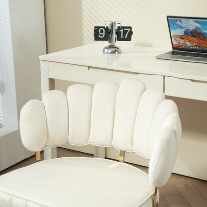 Velvet Home Office Desk Chair, Modern Cute Computer Chair, Wheels