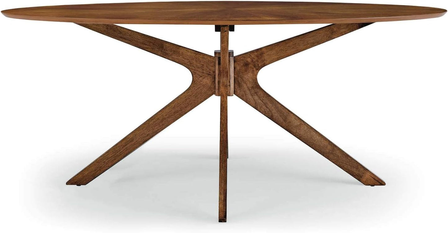 Crossroads 71" Oval Wood Dining Table, Walnut