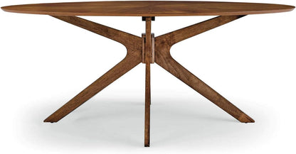 Crossroads 71" Oval Wood Dining Table, Walnut