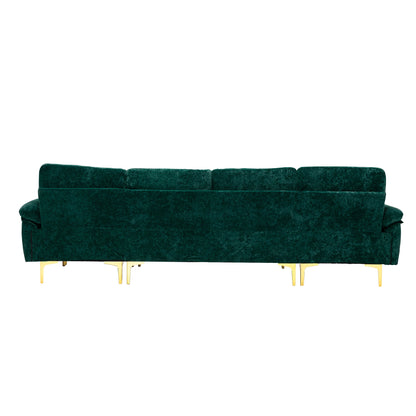 U-shape sectional sofa  with Ottoman , Reversible Sofa Couch for