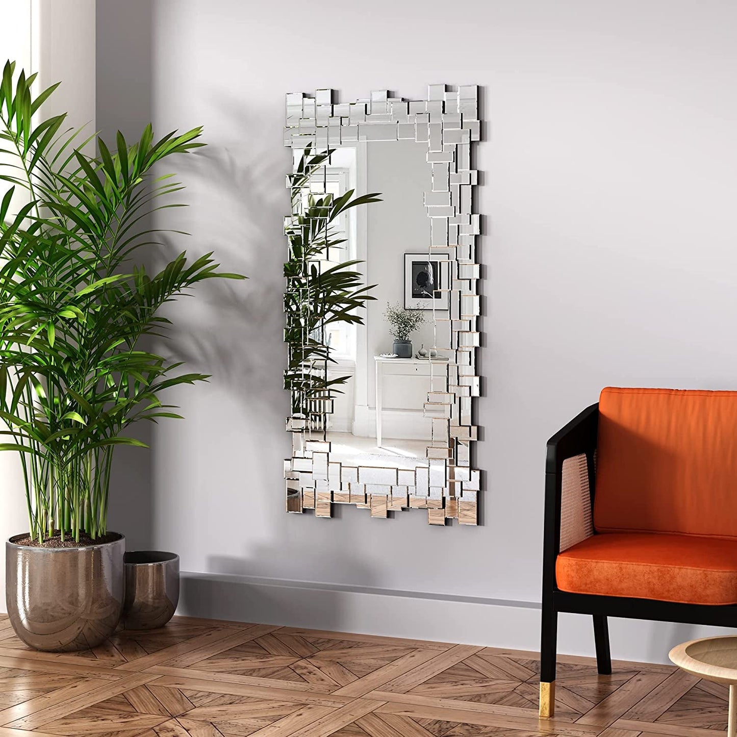 Elegant Frameless Decorative Rectangle Wall Mirror - Stylish Full