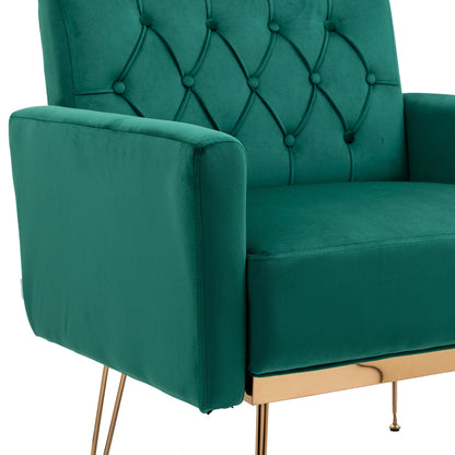 Velvet Armchair Single Sofa Modern Tufted Upholstered Side Reading