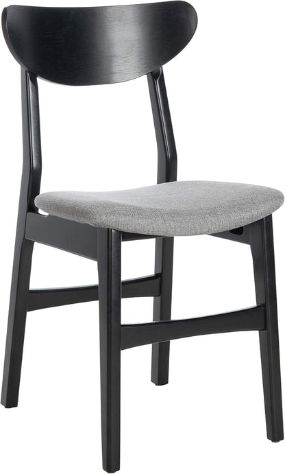 Home Lucca Retro Black and Grey Cushion Dining Chair, Set of 2