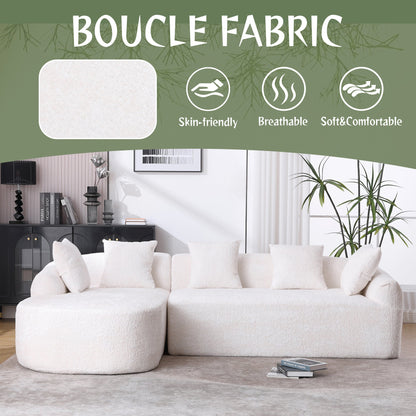 Boucle Sofa 3 Seater for Living Room Oversized Comfy Sofa L-Shape Sofa