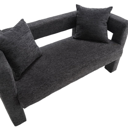 Modern Chenille Loveseat Sofa , Comfy Upholstered 2-Seater Sofa, Small