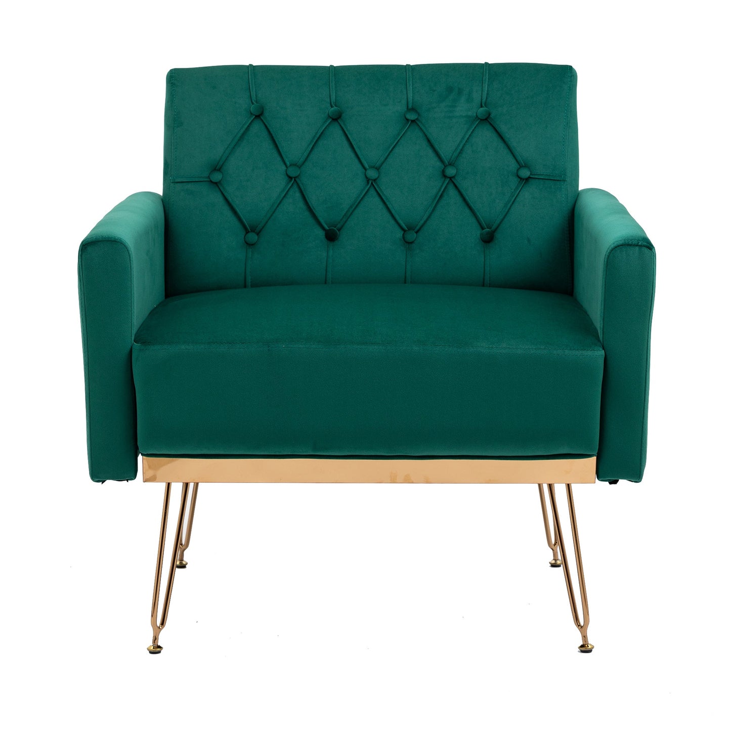 Velvet Armchair Single Sofa Modern Tufted Upholstered Side Reading