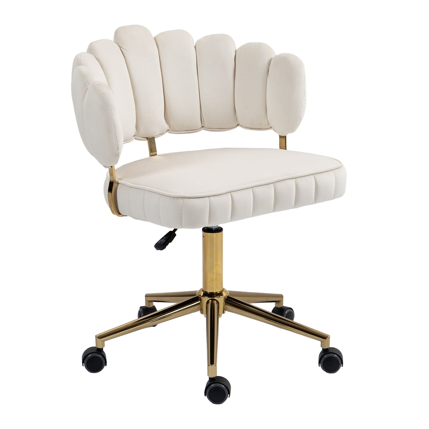 Velvet Home Office Desk Chair, Modern Cute Computer Chair, Wheels