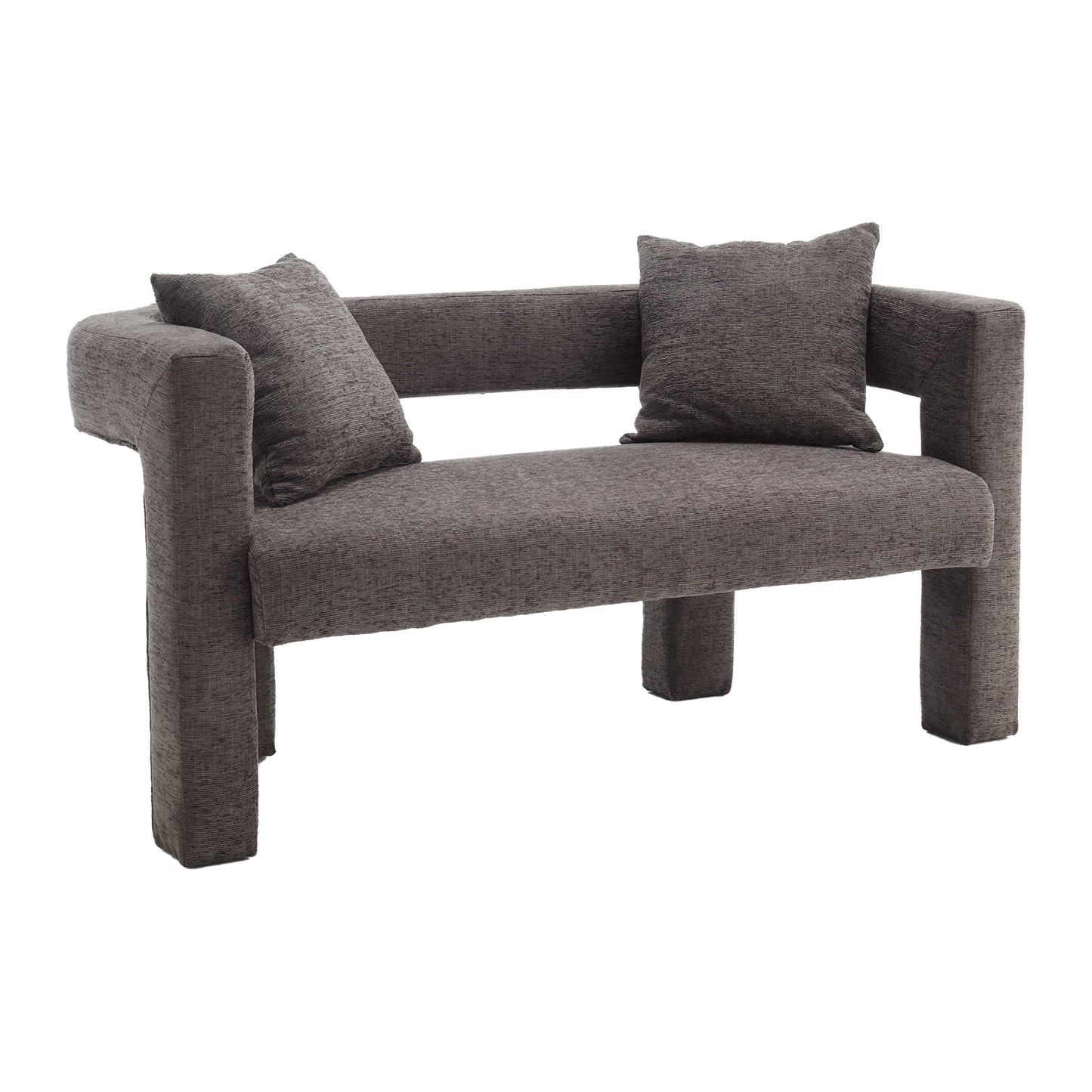 Modern Chenille Loveseat Sofa , Comfy Upholstered 2-Seater Sofa, Small