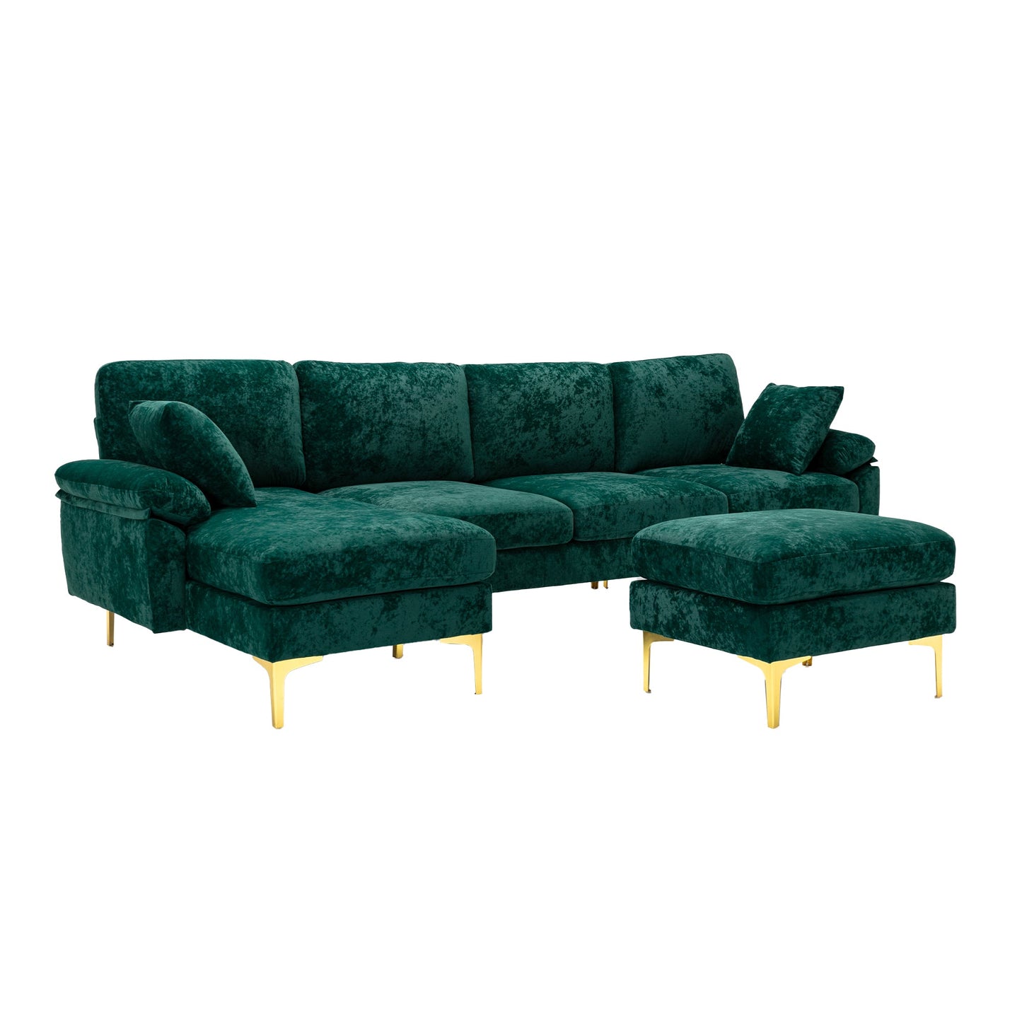 U-shape sectional sofa  with Ottoman , Reversible Sofa Couch for