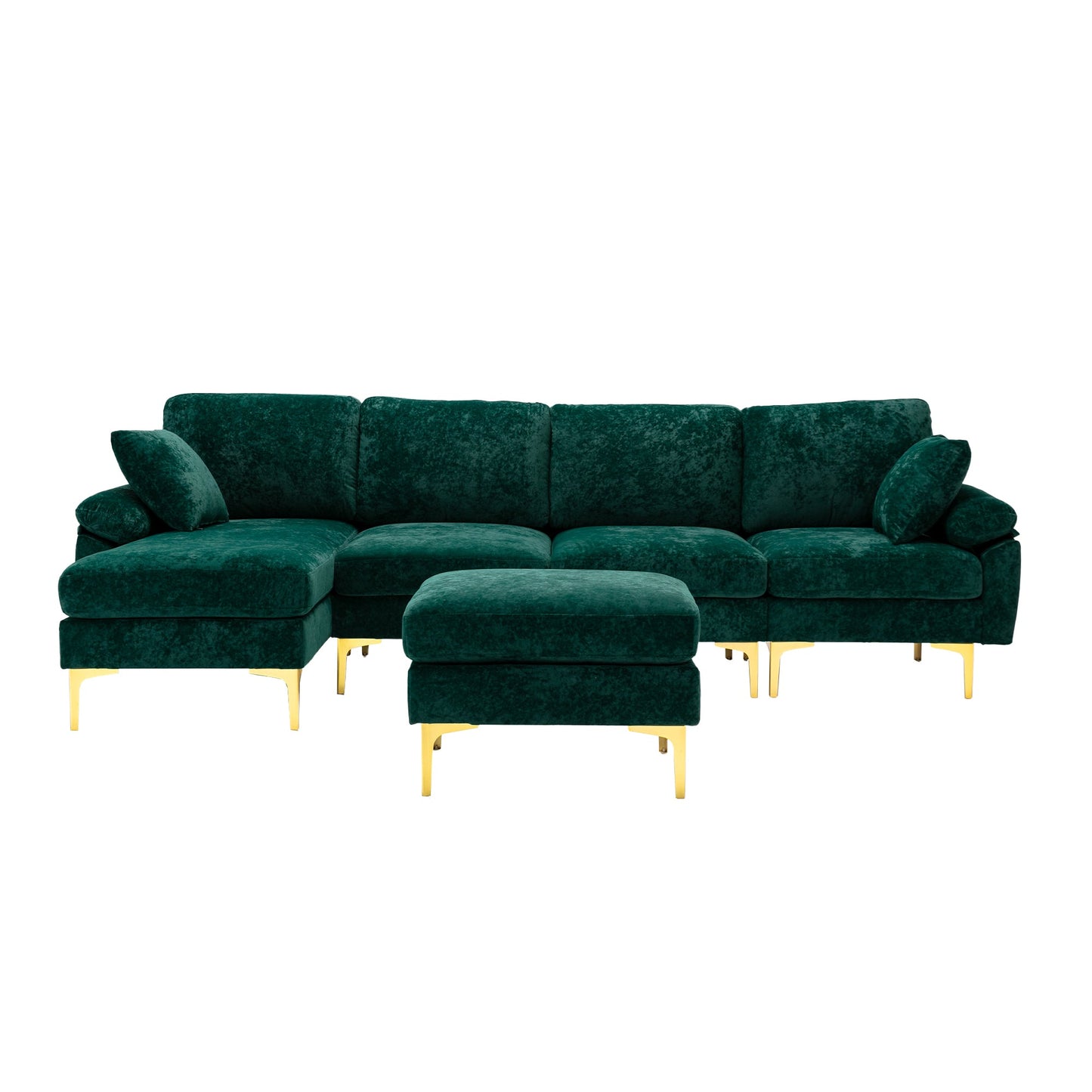 U-shape sectional sofa  with Ottoman , Reversible Sofa Couch for