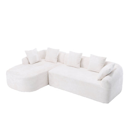 Boucle Sofa 3 Seater for Living Room Oversized Comfy Sofa L-Shape Sofa