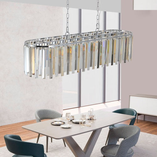 Modern Oval Crystal Chandelier Luxury Home Decor Fixtures - No Bulbs