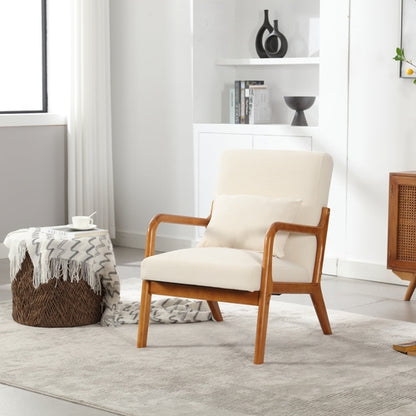 Modern Accent Chair, Solid Wood Padding Lounge Armchairs With One