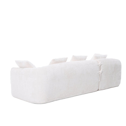 Boucle Sofa 3 Seater for Living Room Oversized Comfy Sofa L-Shape Sofa