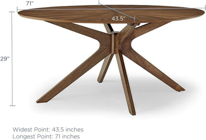 Crossroads 71" Oval Wood Dining Table, Walnut