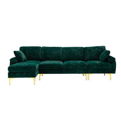 U-shape sectional sofa  with Ottoman , Reversible Sofa Couch for