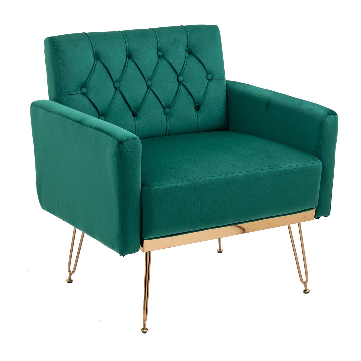 Velvet Armchair Single Sofa Modern Tufted Upholstered Side Reading