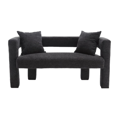 Modern Chenille Loveseat Sofa , Comfy Upholstered 2-Seater Sofa, Small