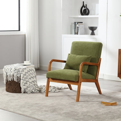 Modern Accent Chair, Solid Wood Padding Lounge Armchairs With One