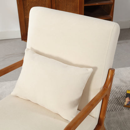 Modern Accent Chair, Solid Wood Padding Lounge Armchairs With One