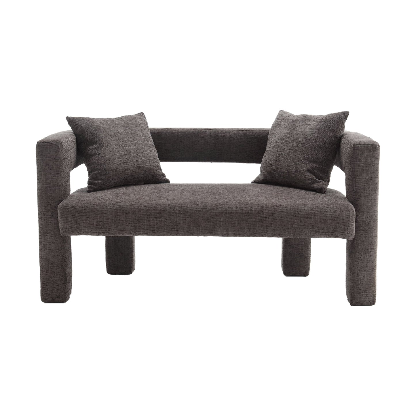 Modern Chenille Loveseat Sofa , Comfy Upholstered 2-Seater Sofa, Small