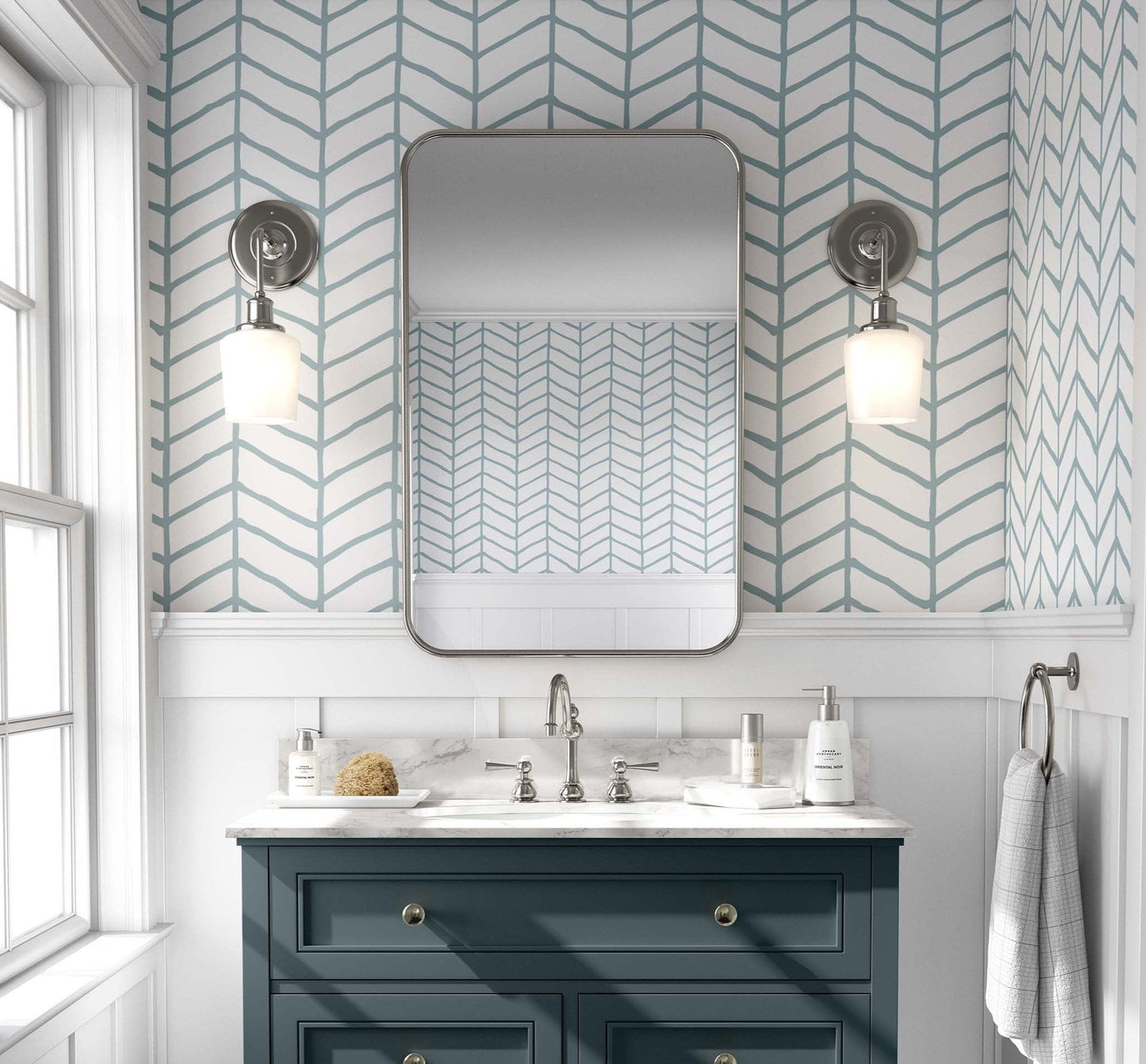 Inky Herringbone Wallpaper