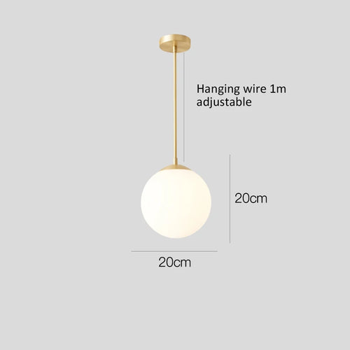 Gold/Black Glass Ball Pendant Lights White Globe Hanging Lamps Bar