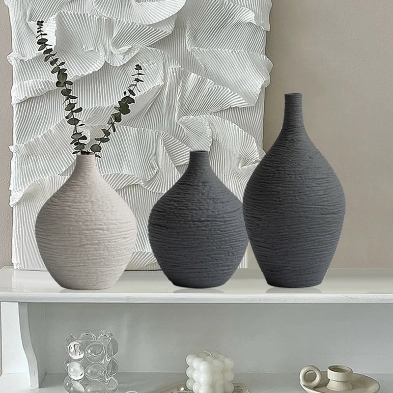 Simple Ceramic Vase Decoration for Home Nordic Luxury Narrow Mouth