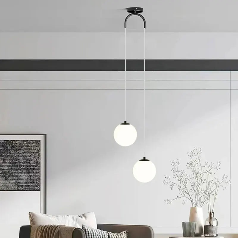 Modern Glass LED Pendant Lights Nordic Living Room Bedroom Fixtures