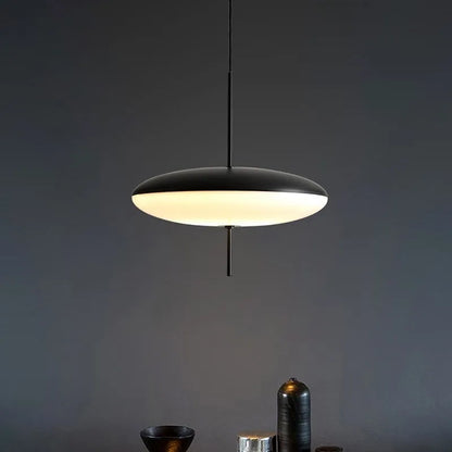 Modern Flying Saucer Pendant Lights LED Minimalist Black White Hanging