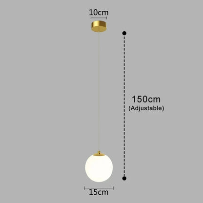 Modern Glass LED Pendant Lights Nordic Living Room Bedroom Fixtures