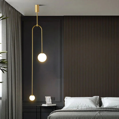 Modern Glass Ball Pendant Light Led Bedside Hanging Lighting Nordic