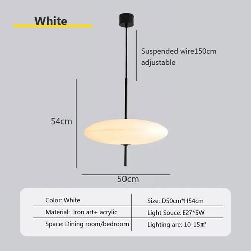 Modern Flying Saucer Pendant Lights LED Minimalist Black White Hanging