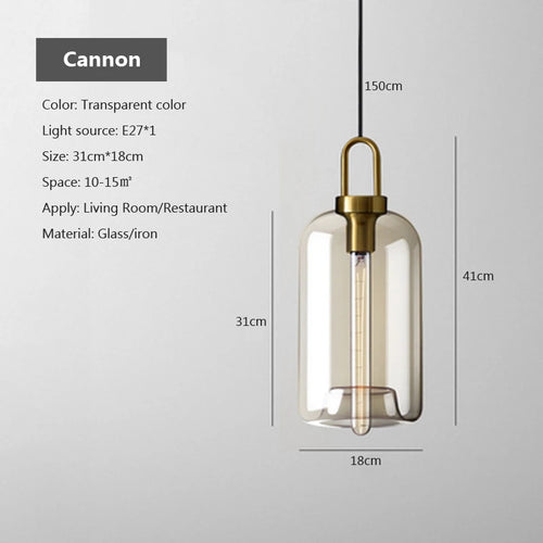 Modern loft hanging Glass Pendant Light industrial lustre decor Lights