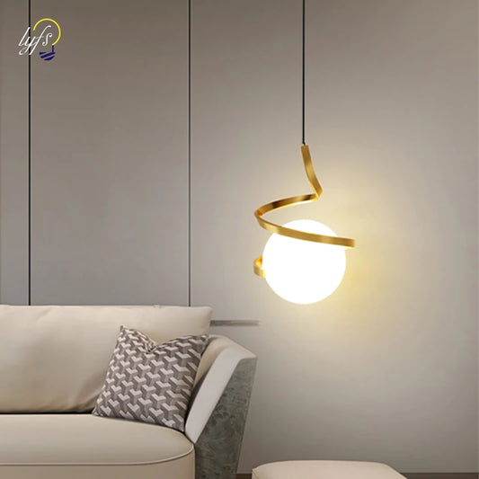 Nordic LED Pendant Lights Indoor Lighting Glass Hanging Lamp For Home